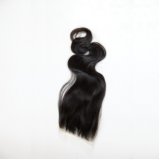 Black hair bundle on a white background