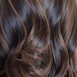 Close-up of wavy brown hair