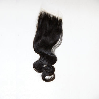 Black hair extension on a white background