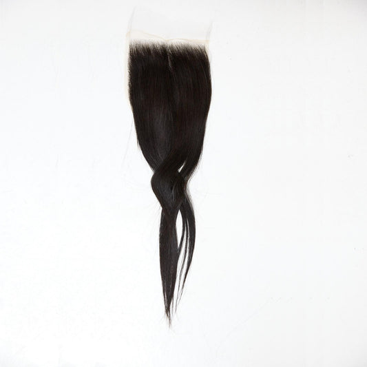 Black hair extension on a white background