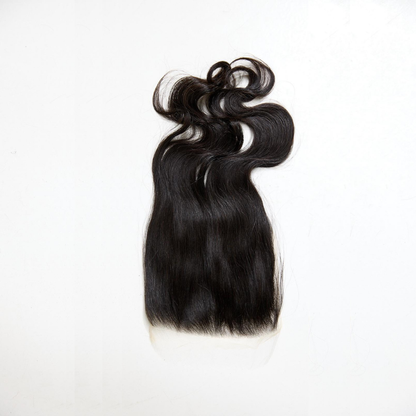 Black hair extensions on a white background