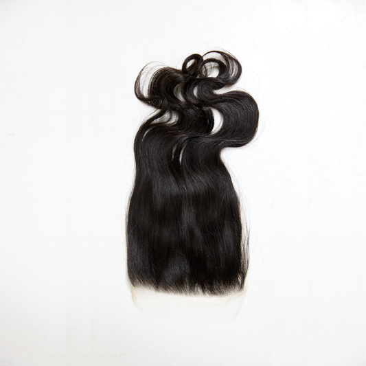 Black hair extensions on a white background